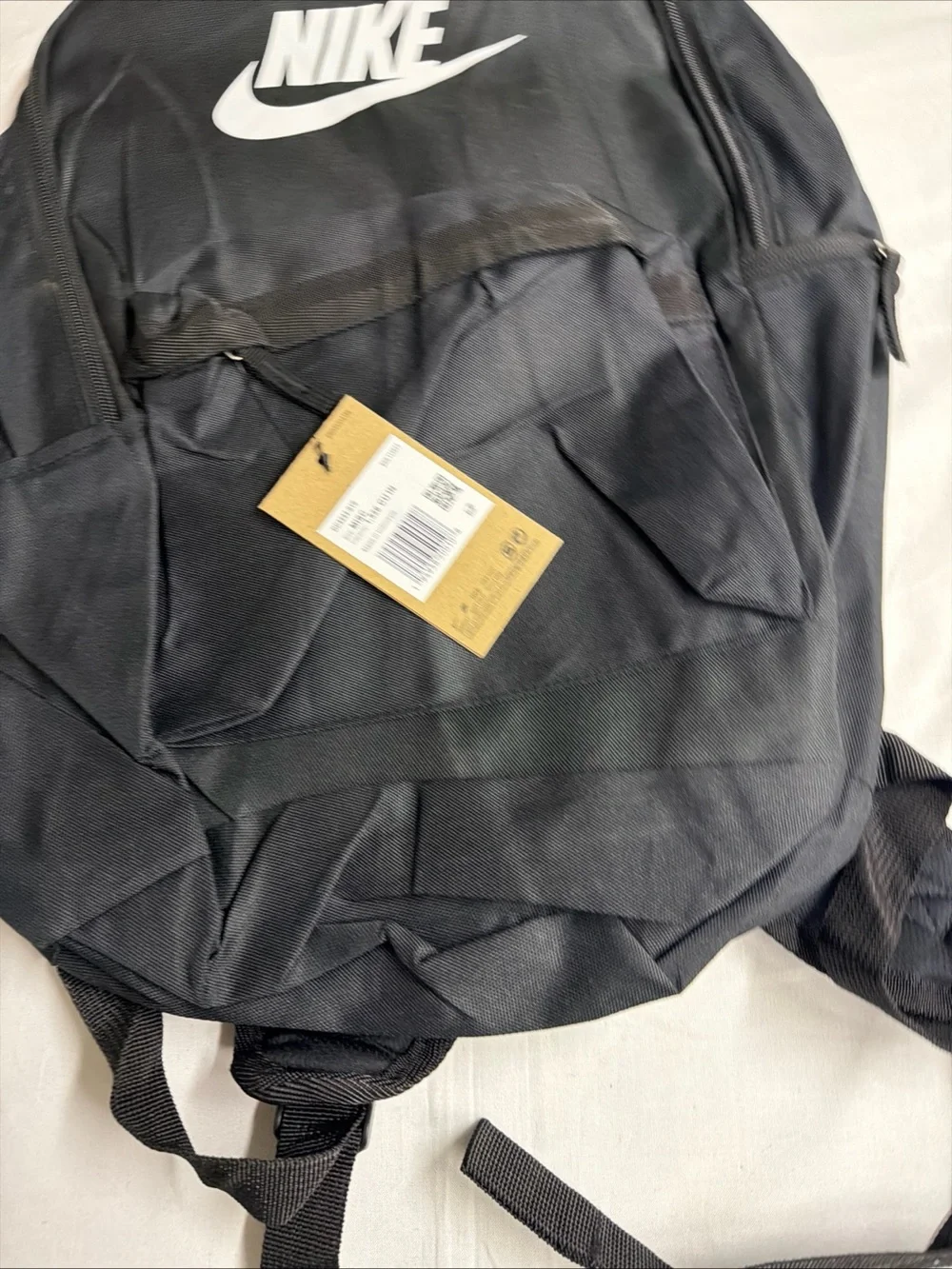 Nike Black Backpack with White Logo - Men's
